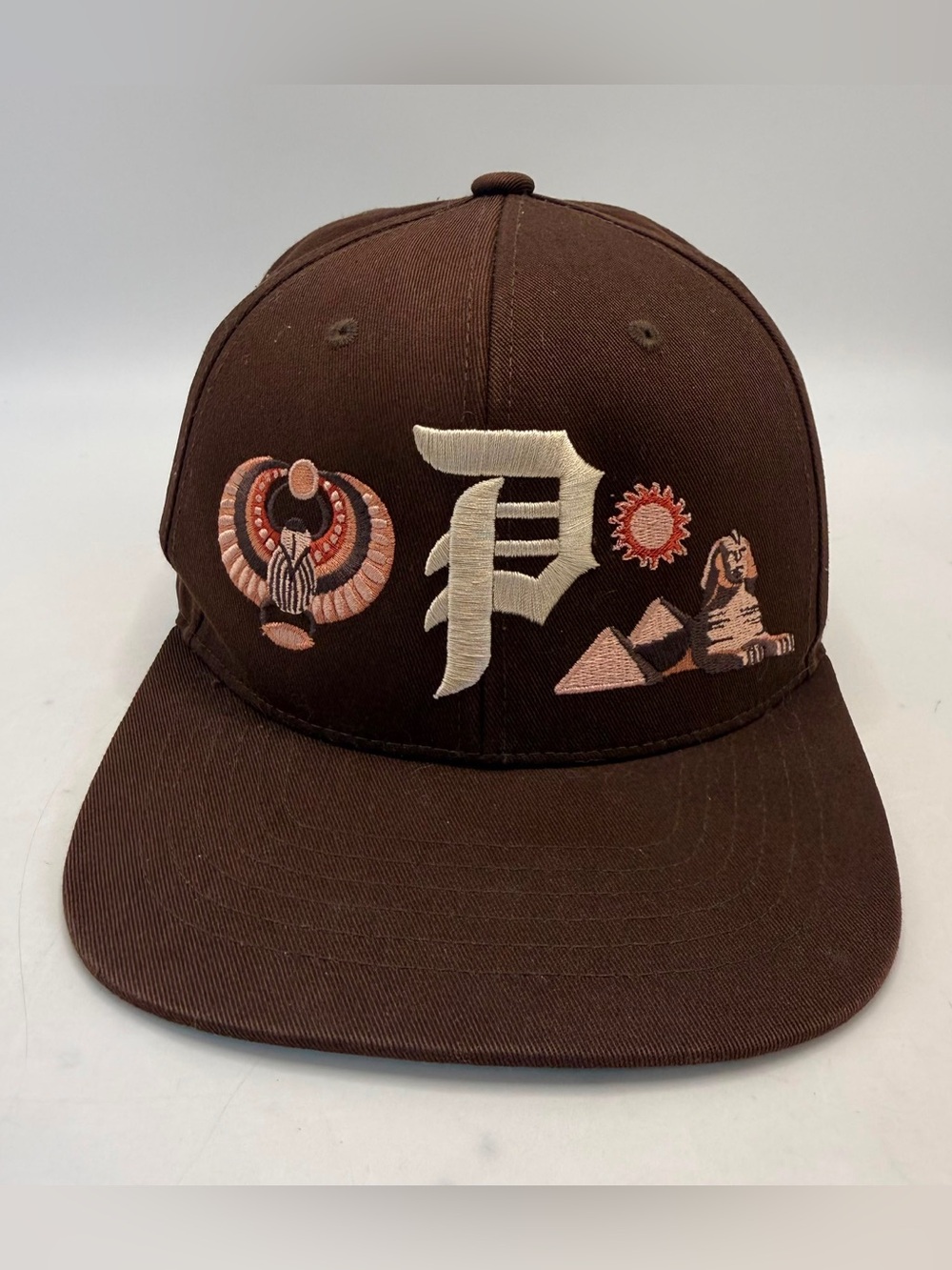 Primitive Skateboarding Egypt Snapback Hat Brown Embroidered One Size Cap